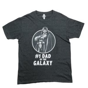 Zuni Star Wars #1 Dad in the Galaxy Gray Crewneck Graphic T-Shirt Size Large